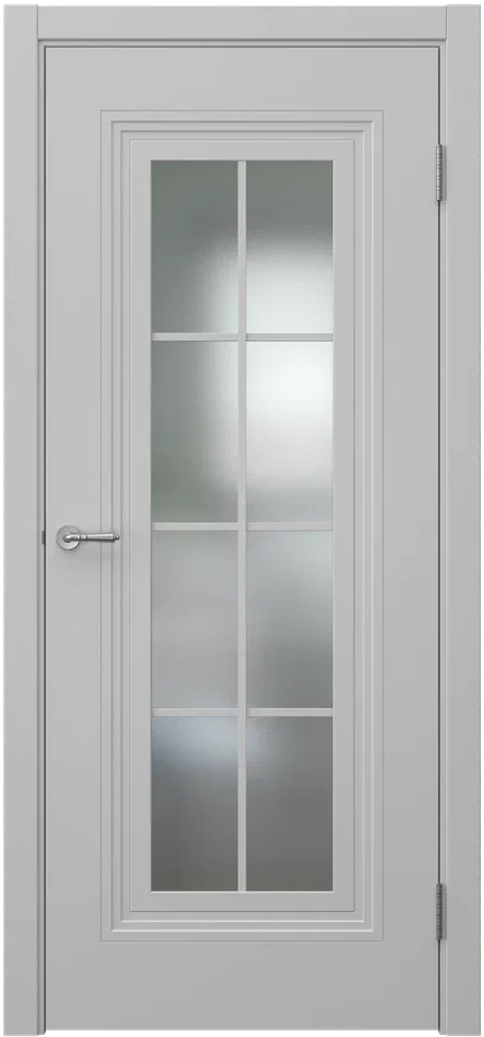 Дверь со стеклом Сван 8 ДРО светло-серая эмаль стекло матовое