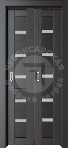 Дверь-книжка экошпон Компакт 354 со стеклом