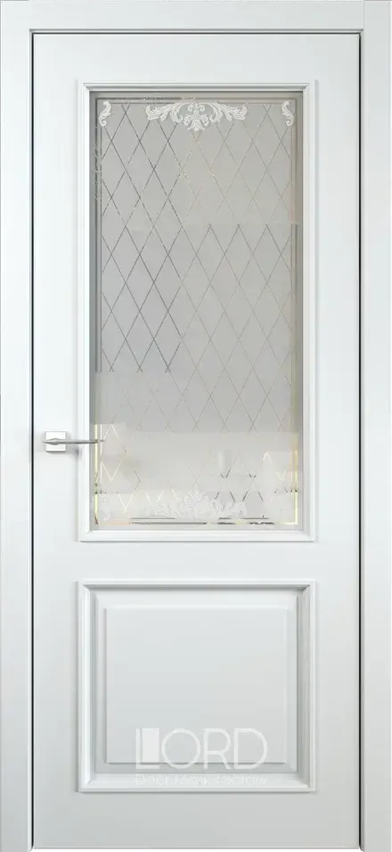 Дверь эмаль Miletti M1 ПО стекло рефлекторное с рисунком Rococo