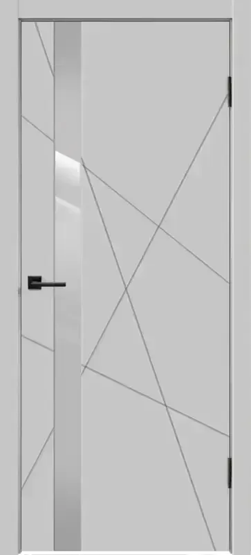 Дверное полотно Эмаль SCANDI S Z1 цвет Светло-серый стекло Лакобель светло-серый