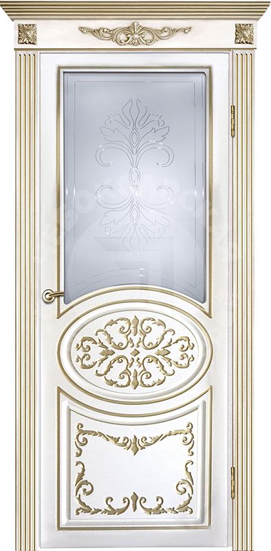 Дверь экошпон Барокко ПО с матовым стеклом