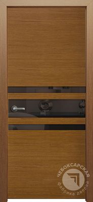 Дверь экошпон Лайт 18 с черным стеклом