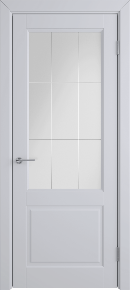 Дверь со стеклом Dorren светло-серая эмаль стекло Crystal Cloud Cross