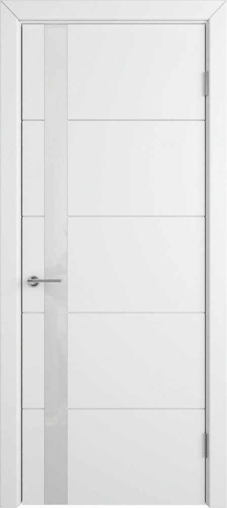 Дверь со стеклом Trivia белая эмаль стекло Lacobel White