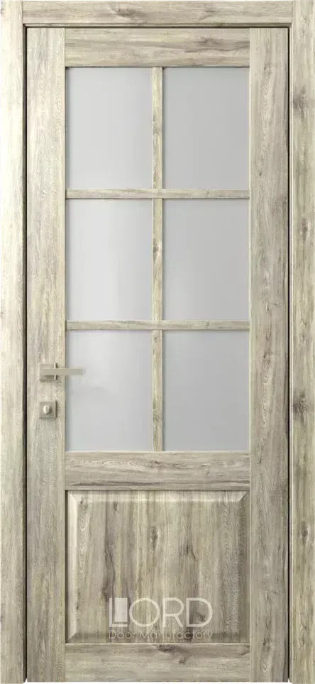 Дверь экошпон Кантри 13 ПО стекло сатинат белый