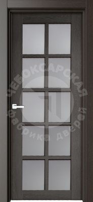 Дверь экошпон 77К с черным стеклом