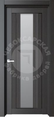 Дверь экошпон 16К с черным стеклом