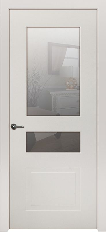 Дверь экошпон Твин 60 ПО с матовым стеклом