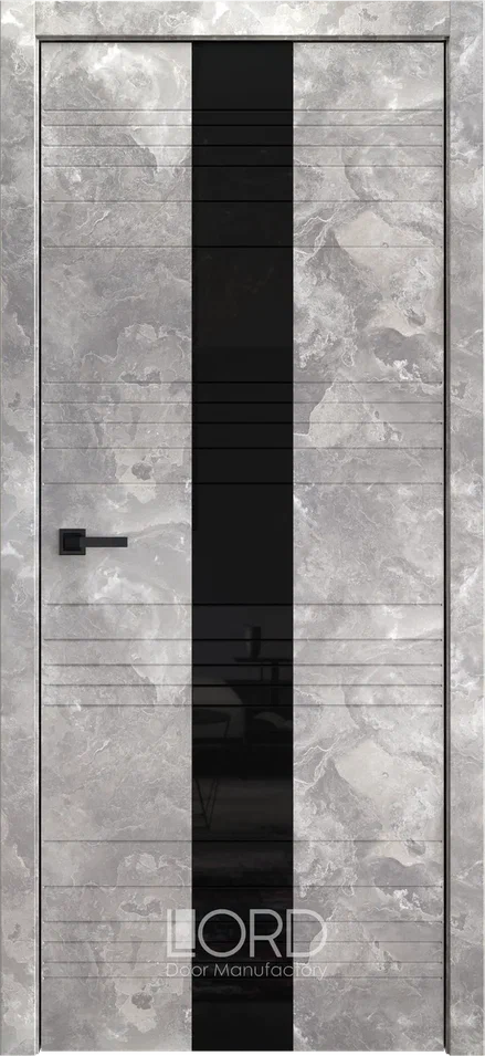 Дверь экошпон Alfa Z3 стекло лакобель черный