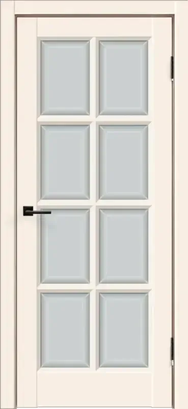 Дверное полотно Эмаль SCANDI 4V цвет Слоновая кость стекло Английская решетка