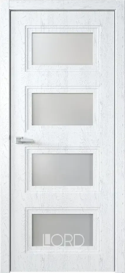 Дверь экошпон Монте 3 ПО стекло сатинат белый