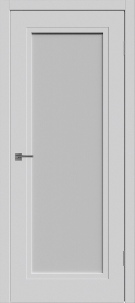 Дверь со стеклом Флэт 1 светло-серая эмаль стекло матовое