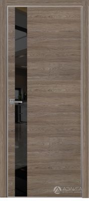 Дверь экошпон Альфа 6 с черным стеклом