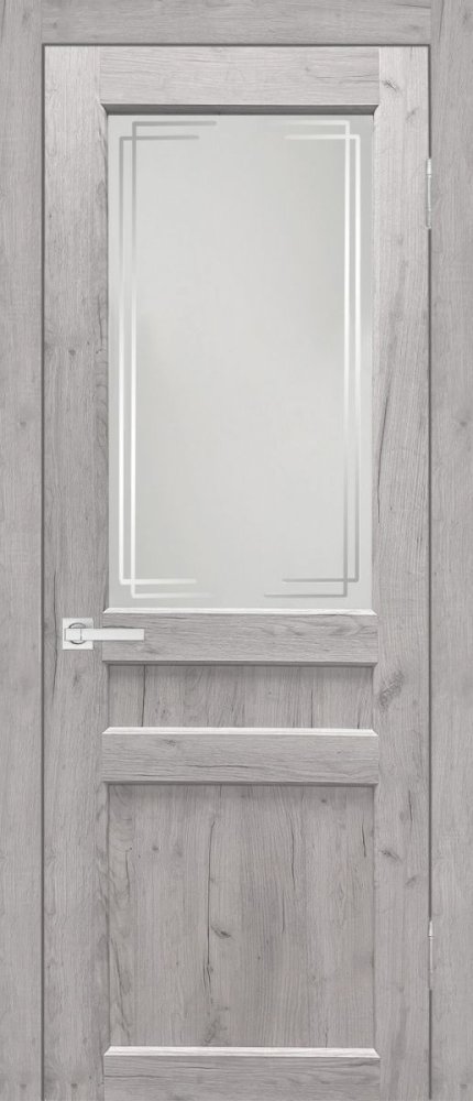 Дверь экошпон Евро 29 ПО граф белый