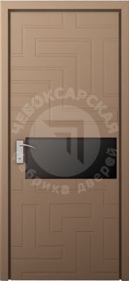 Дверь экошпон Омега лайн с черным стеклом