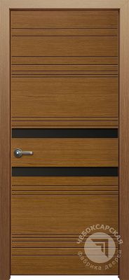 Дверь экошпон Лайт 17 с черным стеклом