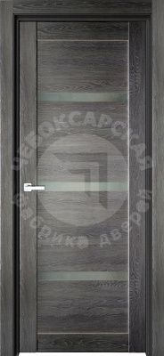 Дверь экошпон 27К с черным стеклом