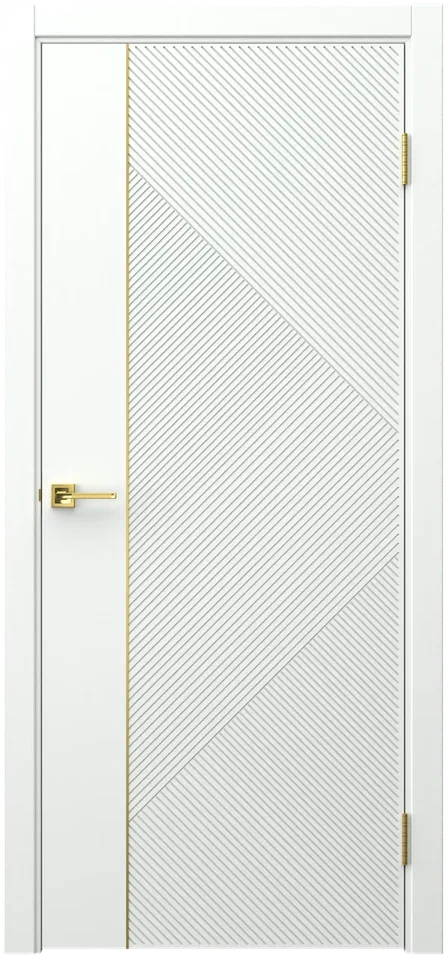 Дверь глухая Ларк 4 молддинг золото белая эмаль