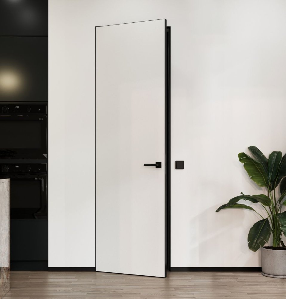 Дверь скрытая M2 Invisible на себя черная кромка правая