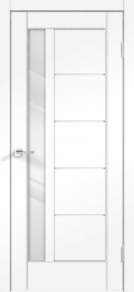 Дверное полотно SoftTouch PREMIER 3 цвет Ясень белый структурный стекло Лакобель белое