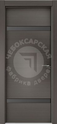 Дверь экошпон Лайт 4 с черным стеклом