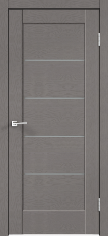 Дверное полотно SoftTouch PREMIER 1 цвет Ясень грей структурный стекло Мателюкс