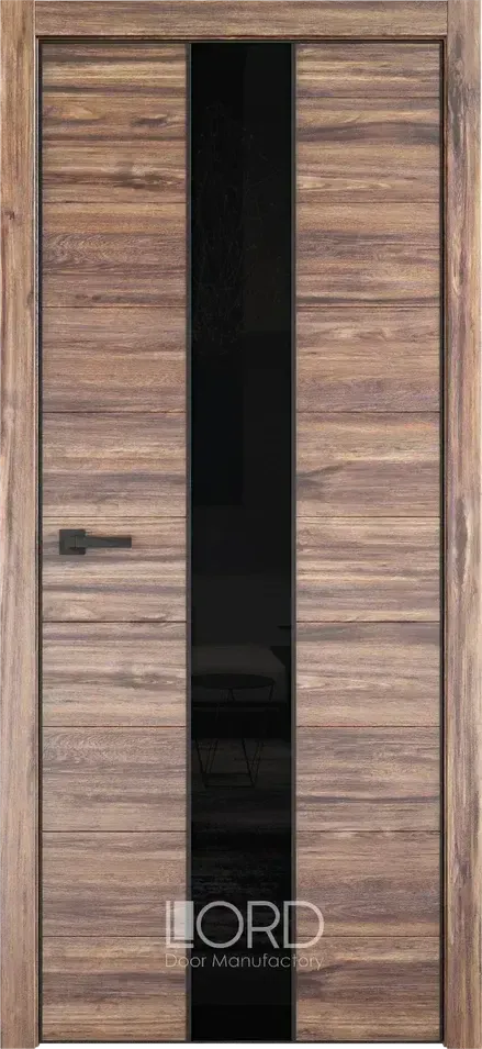 Дверь экошпон Melford 6 стекло лакобель черный