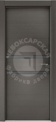 Дверь экошпон Лайт 2 с черным стеклом