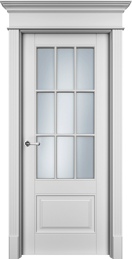 Дверь со стеклом Оксфорд-2 ПО белая эмаль