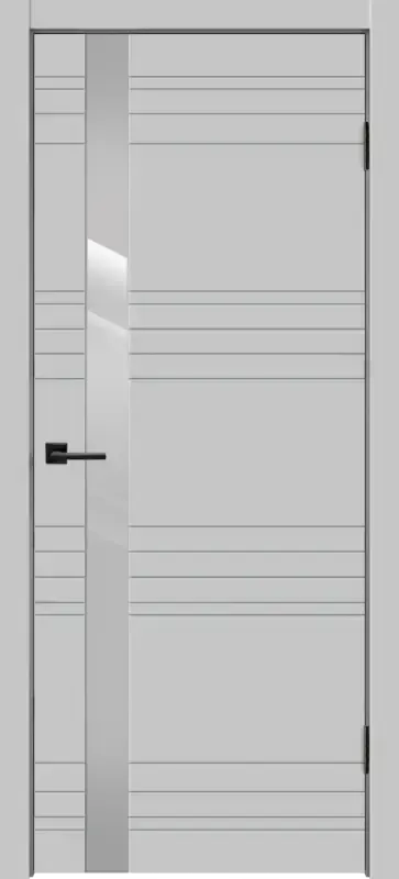 Дверное полотно Эмаль SCANDI N Z1 цвет Светло-серый стекло Лакобель