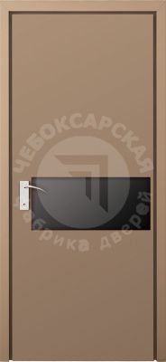 Дверь экошпон Омега с черным стеклом