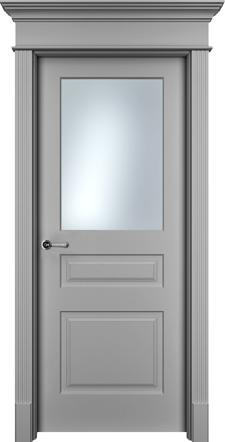 Дверь со стеклом Нафта-3 ПО серая эмаль