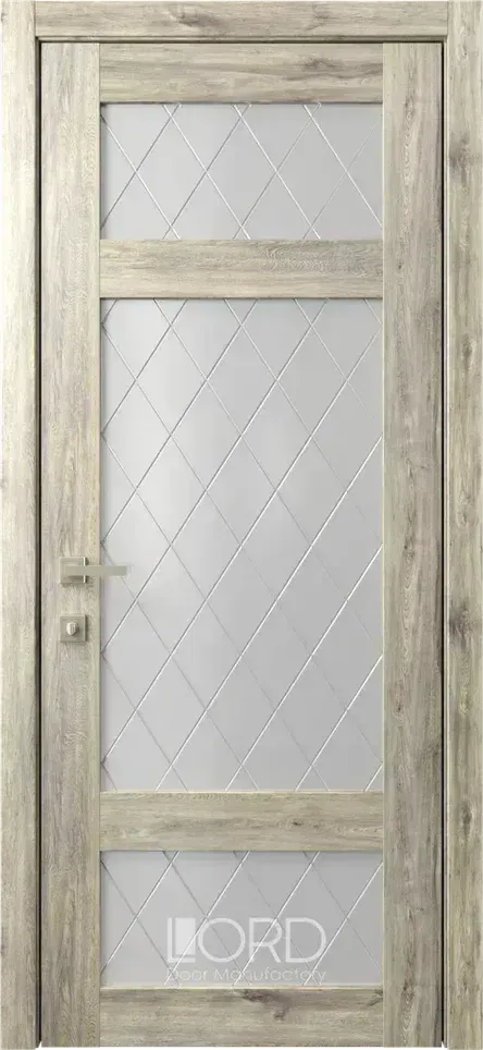 Дверь экошпон Кантри 10 ПО стекло с рисунком Romb