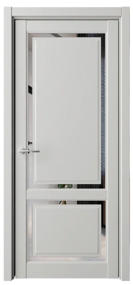 Дверь эмалит Афина-2 винил платина зеркало грей