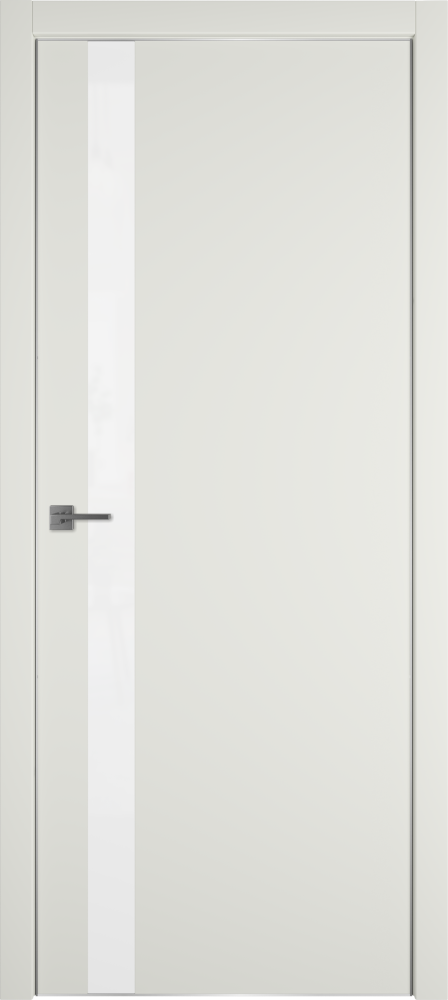 Дверь эмалекс Urban 1 SV mid white лакобель белое, кромка металл