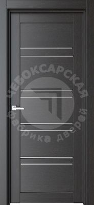 Дверь экошпон 75К с черным стеклом