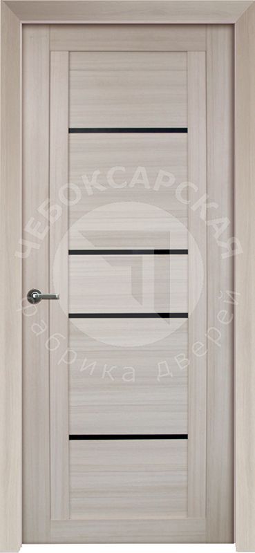 Дверь экошпон 57К с черным стеклом