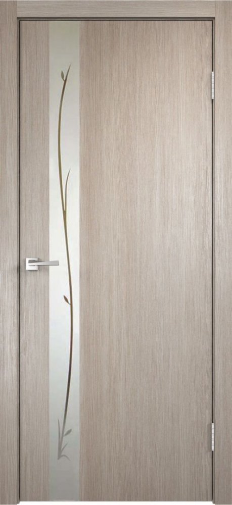 Дверное полотно Экошпон SMART Z1 цвет Капучино зеркало Веточки