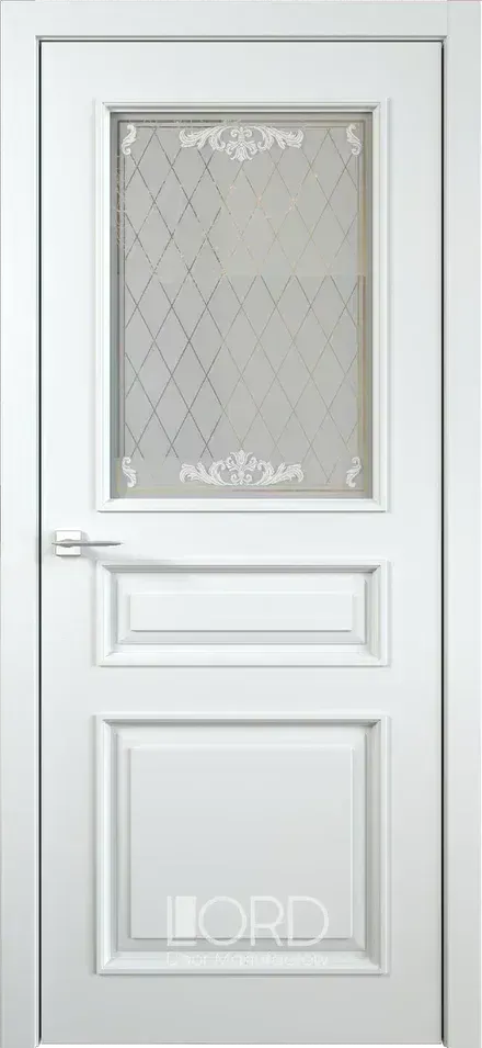 Дверь эмаль Miletti M4 ПО стекло рефлекторное с рисунком Rococo