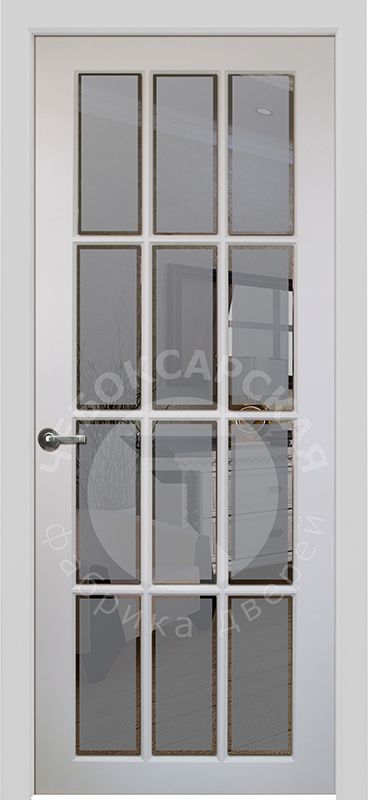 Дверь экошпон Лестер ПО с матовым стеклом