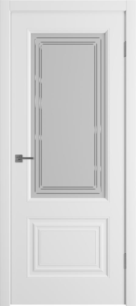 Дверь со стеклом Беатрис 2 белая эмаль стекло матовое с гравировкой