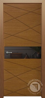 Дверь экошпон Лайт 16 с черным стеклом