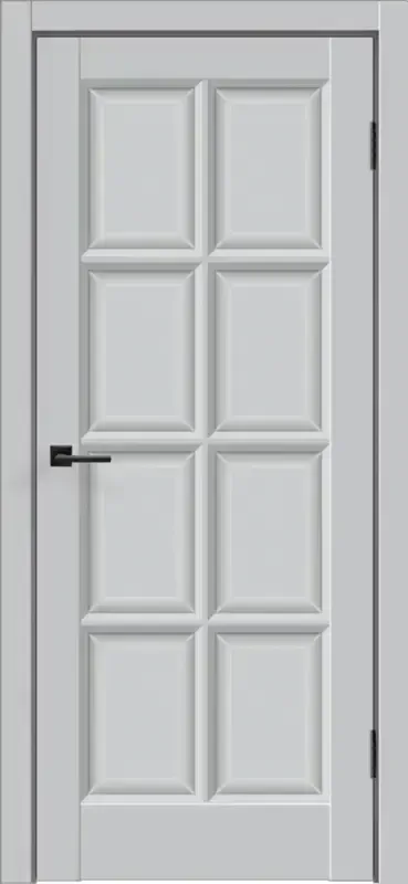 Дверное полотно Эмаль SCANDI 4V цвет Светло-серый стекло Английская решетка