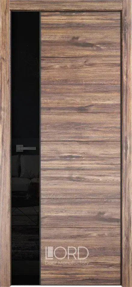 Дверь экошпон Melford 3 стекло лакобель черный