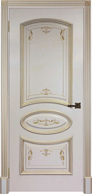 Дверь глухая Багет 3 ПДГ слоновая кость RAL 9001