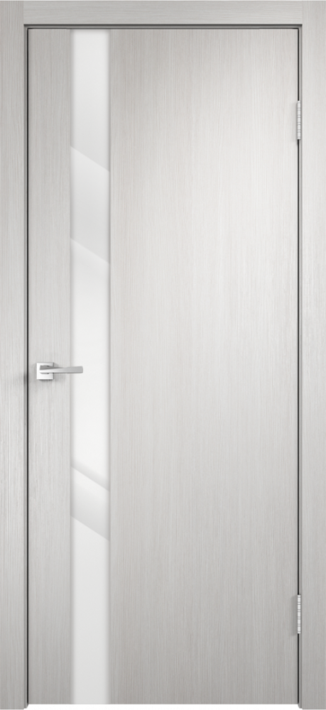 Дверное полотно Экошпон SMART Z1 цвет Дуб белый стекло Лакобель белое