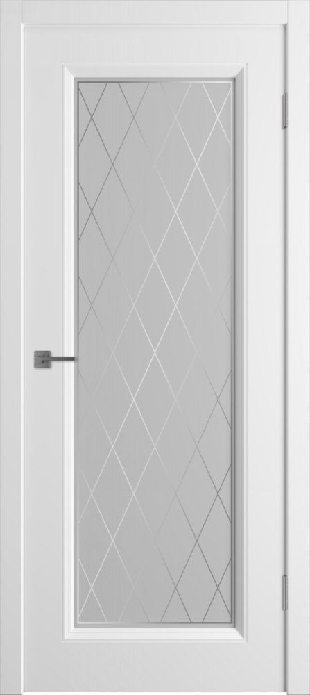 Дверь со стеклом Флорида белая эмаль стекло матовое с рисунком