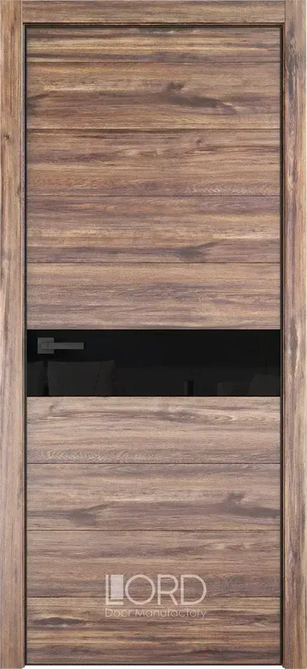 Дверь экошпон Melford 2 стекло лакобель черный