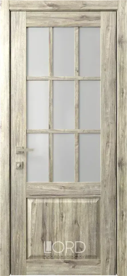 Дверь экошпон Кантри 14 ПО стекло сатинат белый