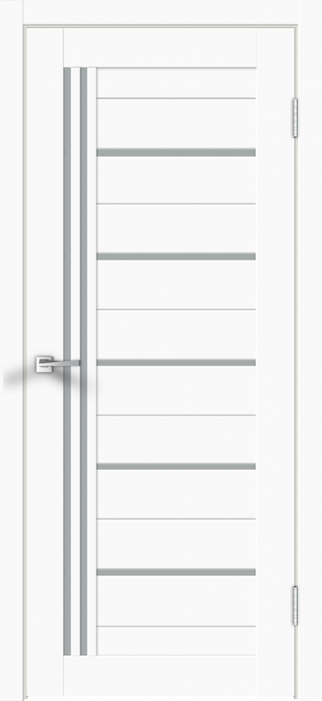 Дверное полотно Экошпон XLINE 17 цвет Белый Эмалит стекло Мателюкс